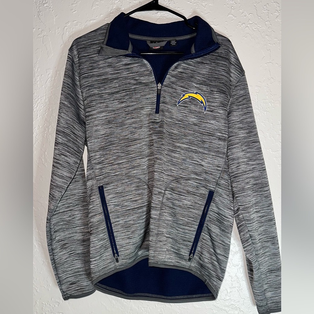 NFL Chargers Grey,White and Blue Pull over Zipper pockets